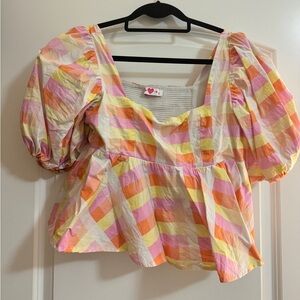 Buddy Love baby doll checkered blouse